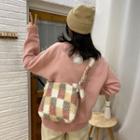 Checkered Fleece Tote Bag