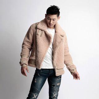 Pleather-trim Dumble Biker Jacket