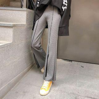 Contrast-trim Slit Sweatpants