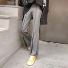 Contrast-trim Slit Sweatpants