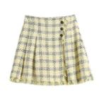 Plaid Tasseled A-line Skirt