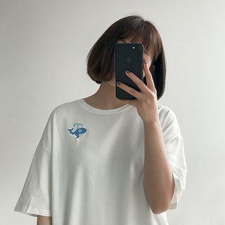 Embroidered Loose-fit Short-sleeve T-shirt