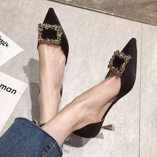 Buckled Kitten-heel Sandals