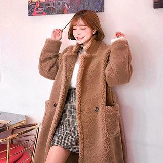 Lapelled Sherpa-fleece Coat With Sash
