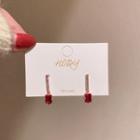 Rhinestone Alloy Dangle Earring 1 Pair - Silver Needle - Red - One Size