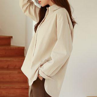 Round-hem Napped Shirt