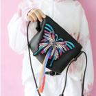 Butterfly Embroidered Shoulder Bag