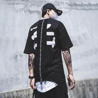 Short-sleeve Print Round Hem T-shirt