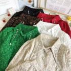 Embossed Pearl-accent Loose Shirt In 6 Colors