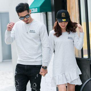 Couple Matching Letter Sweatshirt / Long-sleeve Dress