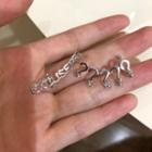 Non-matching Lettering Question Mark Stud Earring