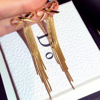Bow Tasseled Drop Earring