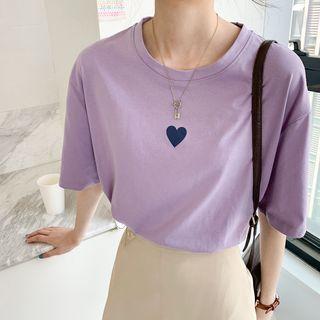 Round-neck Embroider Oversize Top