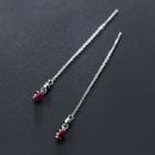 925 Sterling Silver Beaded Threader Earring As Shown In Figure - One Size