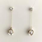 Faux-pearl Drop Earring 1 Pair - Clip On Earring - One Size