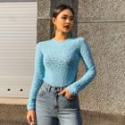 Sheer Slim-fit Lace Top