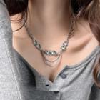Moonstone Stainless Steel Necklace Necklace - Moonstone - Silver - One Size
