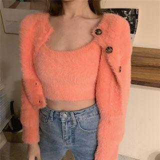 Plain Tank Top / Open Front Jacket