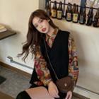 Long-sleeve All-over Print Shirt / Knit Vest
