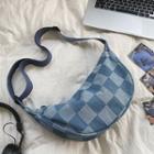 Checkered Crossbody Bag Blue - One Size
