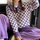 Checkerboard Polo Sweater