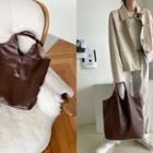Reversible Faux Leather Tote Bag