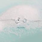 925 Sterling Silver Rhinestone Whale Pendant Necklace Gray - One Size