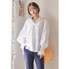 Balloon-sleeve Tab-cuff Cotton Shirt