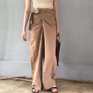 High-waist Bow Wide Leg Pants