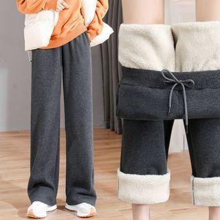 Fleece Lined Straight-leg Sweatpants