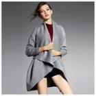 Open-front Asymmetric Cashmere Coat