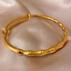 Bamboo Alloy Open Bangle Gold - One Size