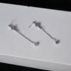 Dice Chained Alloy Earring 1 Pair - S925 Silver - Silver - One Size