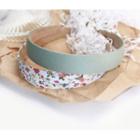 Set: Plain Wide Fabric Headband + Floral Headband