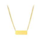 Simple Personality Plated Gold Geometric Square Brand 316l Stainless Steel Pendant With Necklace Golden - One Size