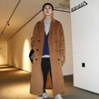 Loose-fit Double-breasted Long Wool Jacket