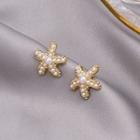 Starfish Faux Pearl Earring 1 Pair - E3145 - Gold - One Size