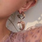 Transparent Heart Dangle Earring 1 Pair - As Shown In Figure - One Size