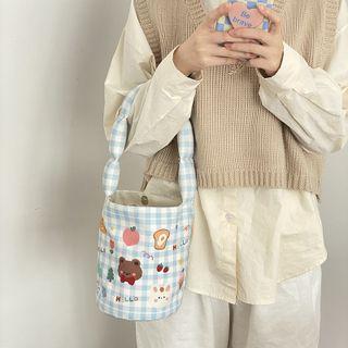 Print Check Canvas Tote Bag