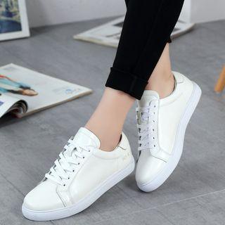 Genuine Leather Number Sneakers