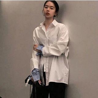 Pocket Oversize Shirt White - One Size