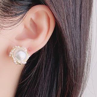 Faux Pearl Earring 1 Pair - Clip On Earring - One Size