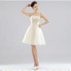 Strapless Lace Appliqu  Mini Prom Dress