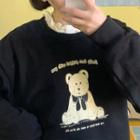 Bear Print Flurry Round-neck Sweatshirt