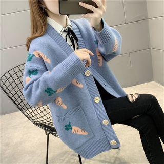 Carrot Jacquard Cardigan