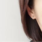 Faux Cat Eye Stone Alloy Earring 1 Pair - Clip On Earring - Gold - 4.5cm