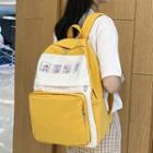 Two-tone Applique Nylon Backpack