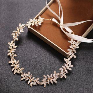 Rhinestone Leaf Bridal Hair Band