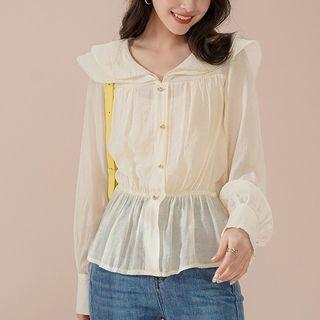 Collar Peplum Blouse
