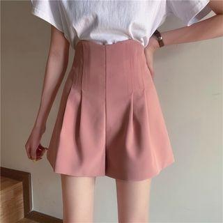 Asymmetrical High-waist Wide-leg Dress Shorts